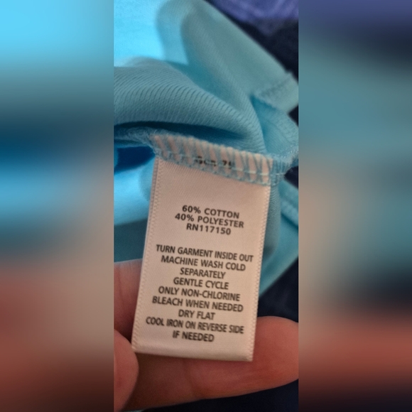 Women's 1X Quaker Factory Blue Top w/ Round Collar & Embroidery Details - Picture 9 of 9